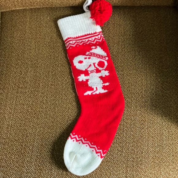 Red and White Christmas Stocking with Snoopy in Santa Hat - Picture 3 of 6